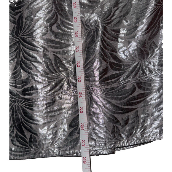 Calvin Klein Women 10 Dress Lightweight Futuristic Metallic Foil Pleated Formal - Picture 5 of 9